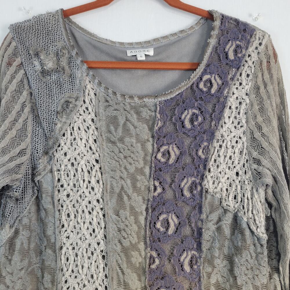 Adore Long Sleeve Patchwork Asymmetrical Tunic To… - image 2